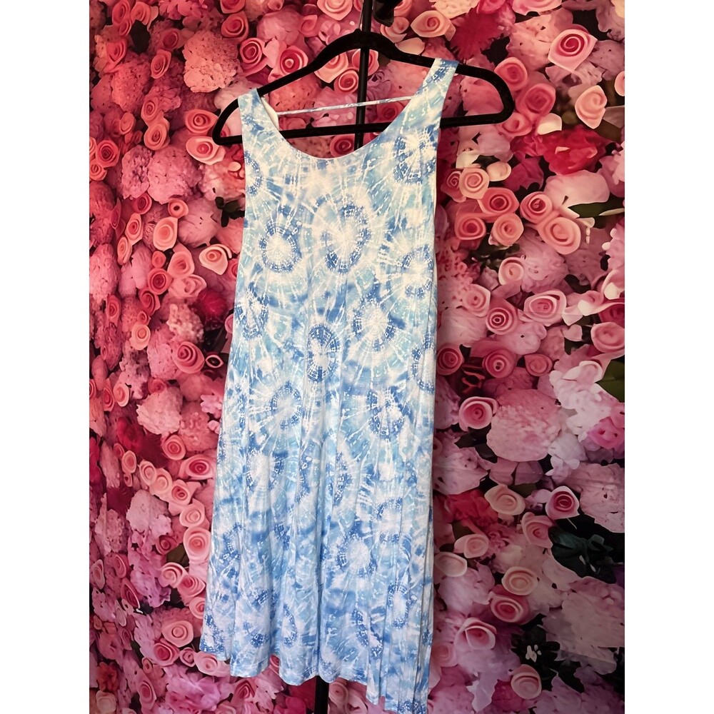 Final Touch Women’s Tie-Dye Maxi Dress – Blue & White (Size L)